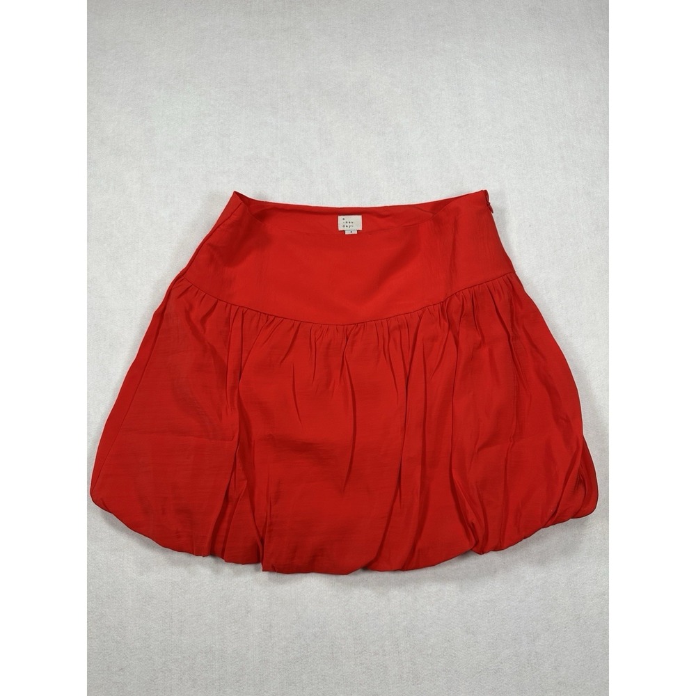 A New Day Bubble Mini Skirt Womens Size 8 Red Elastic Waist Lined Balletcore